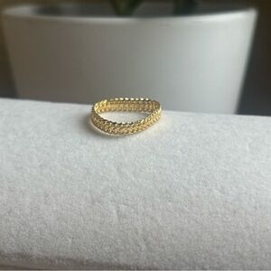 18K Real Gold Braided Ring